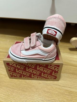 Zapatillas Vans Bebe Niña Rosa Velcro