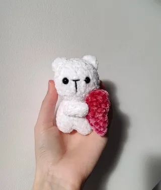 Casal de Ursos de Peluche com Coração - Crochet