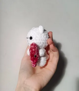 Casal de Ursos de Peluche com Coração - Crochet