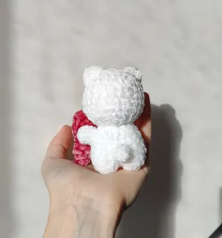 Casal de Ursos de Peluche com Coração - Crochet