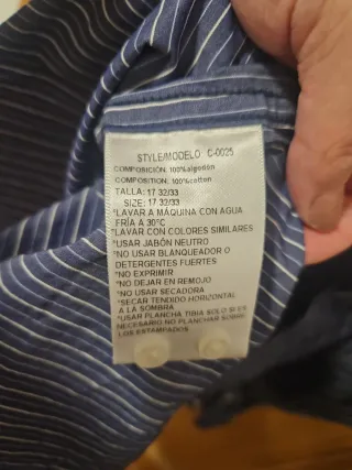 Camisa Nautica Rayas Azules Talla 17 32-33