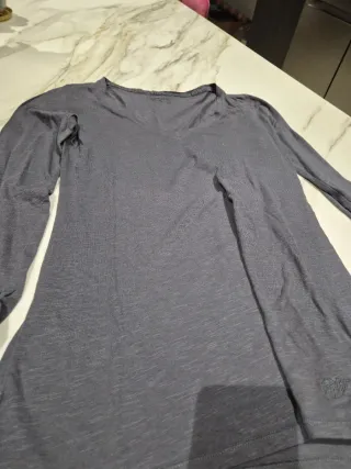 Camiseta manga larga gris algodón