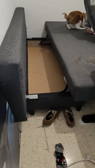 Sofá Cama Gris Doble