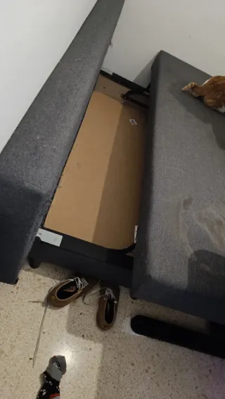 Sofá Cama Gris Doble