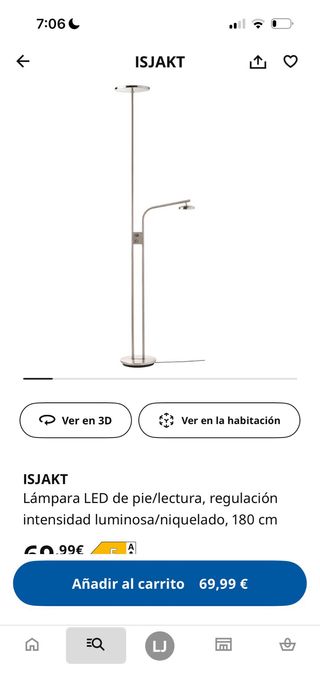 Lámpara de pie regulable IKEA