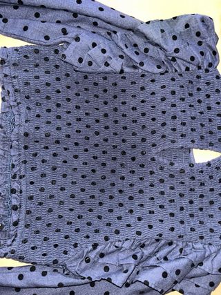 Camisa Zara azul lunares manga larga