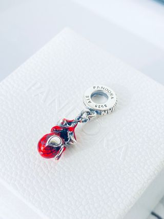 Pandora Charm Spiderman Rojo y Plata
