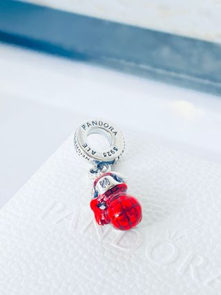 Pandora Charm Spiderman Rojo y Plata