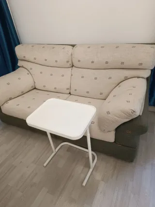 Set di 3 divani in tessuto beige e verde