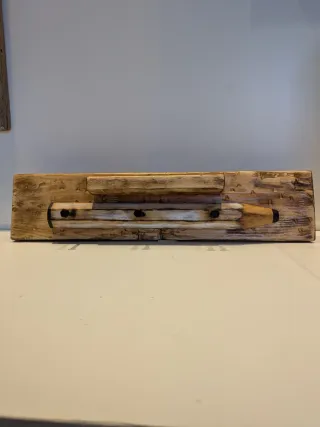 Perchero Rústico Industrial de Madera / Metal.