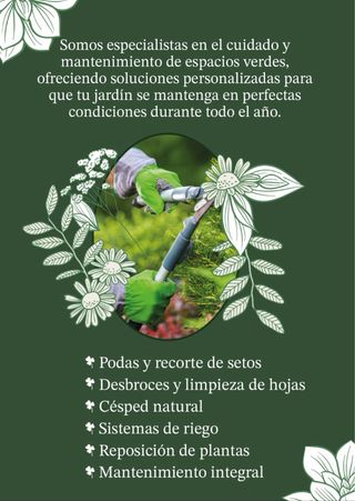 Servicios de jardinería: podas, desbroces etc.