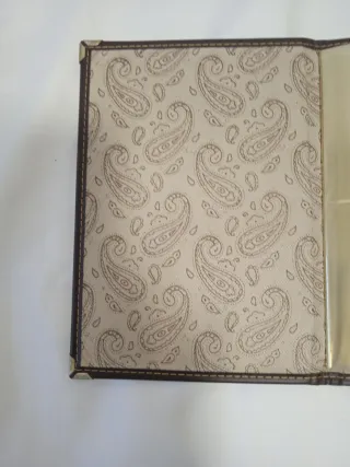 Álbum de fotos vintage verde piel y dorado 23x16