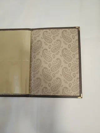 Álbum de fotos vintage verde piel y dorado 23x16