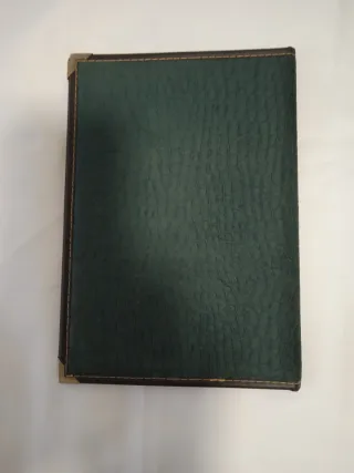 Álbum de fotos vintage verde piel y dorado 23x16