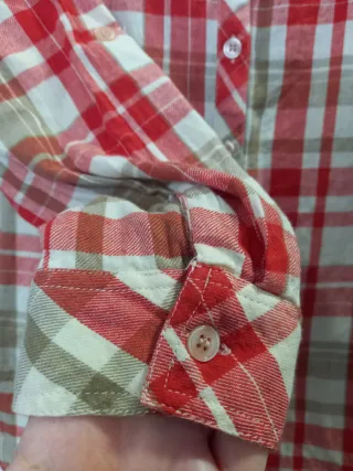 Camisa In Extenso cuadros roja y beige