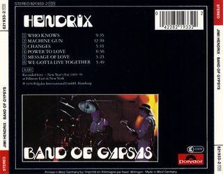 Jimi Hendrix Band Of Gypsys CD Funk