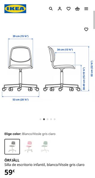 2 Sillas ÖRFJÄLL Ikea Grises.