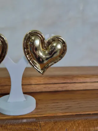 Pendientes Corazón Dorados Estilo Zara