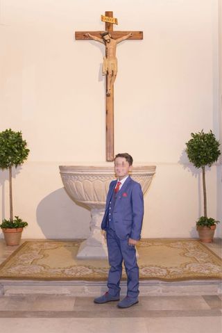 Traje de comunión azul para niño