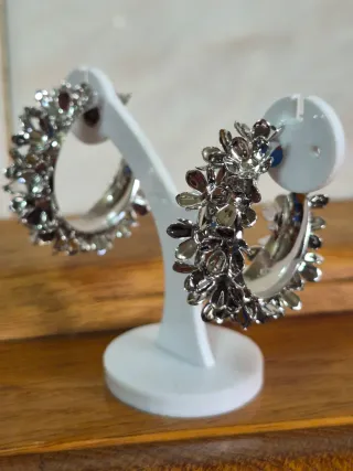 Aros Flores Zara Acero Plata