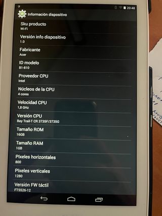 Tablet Acer Blanca con Funda