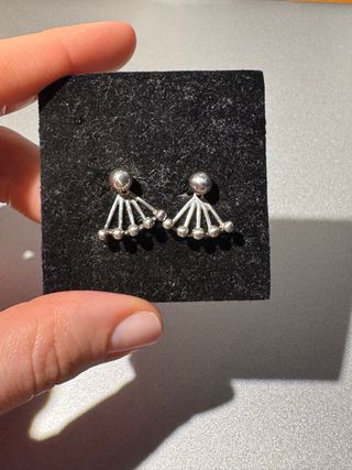Pendientes de plata con diseño abanico