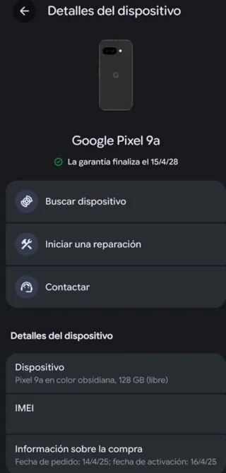 Google Pixel 9a Negro/Gris