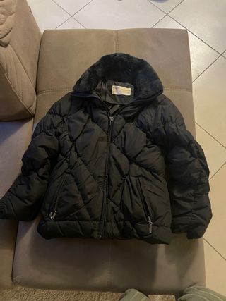 Giacca bambina nera con pelliccia