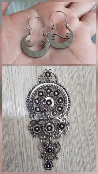 Lote Sapo + Pendientes Plateados Regionales(Mod 3)