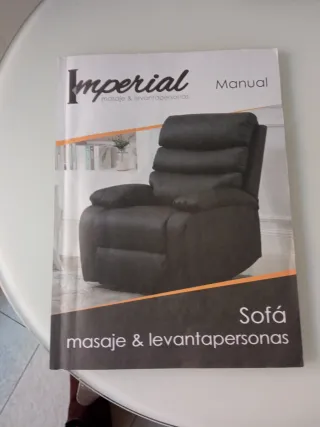 Sofá reclinable elevador de piel