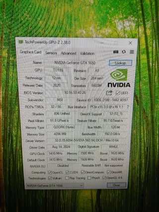 Tarjeta Gráfica MSI GTX 1650