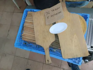 Tablas de madera Platos para pulpo
