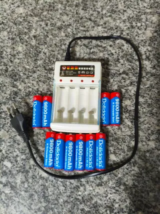 Cargador Pilas AA + 10 Pilas Recargables Dolidada