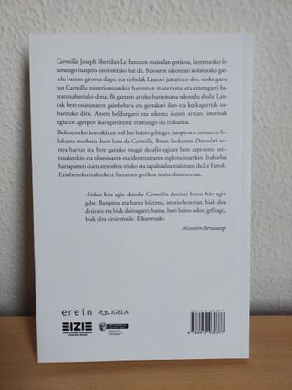 Carmilla, novela gótica vampiresa (euskera) NUEVA