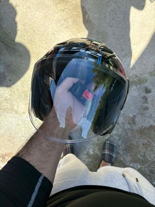 Casco de moto con diseño de payaso