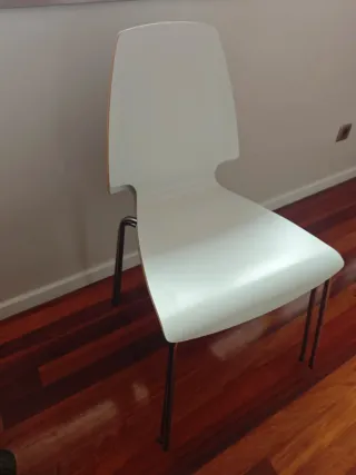 Juego de 2 Sillas Blancas Modernas