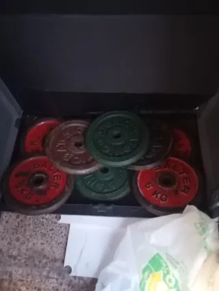 4 Discos Mancuernas Atomic 5kg Barra 28mm