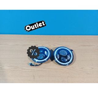 UF FAROS PARA JEEP WRANGLER 96-18 OJOS ANGEL LED NEGRO R0160