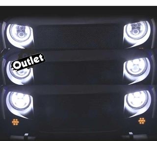 UF FAROS PARA JEEP WRANGLER 96-18 OJOS ANGEL LED NEGRO R0160