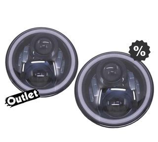 UF FAROS PARA JEEP WRANGLER 96-18 OJOS ANGEL LED NEGRO R0160