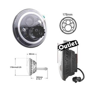 UF FAROS PARA JEEP WRANGLER 96-18 OJOS ANGEL LED NEGRO R0160