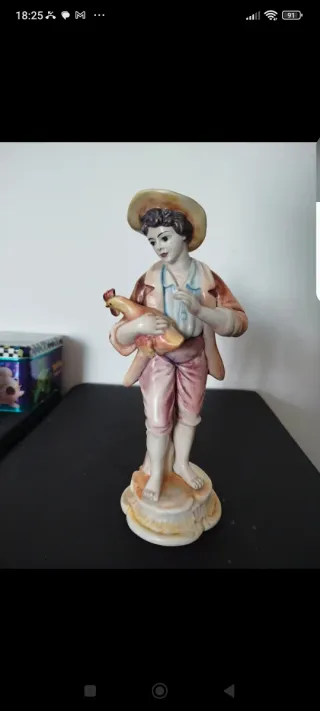 Ceramica Ponte Bassano contadino con gallo