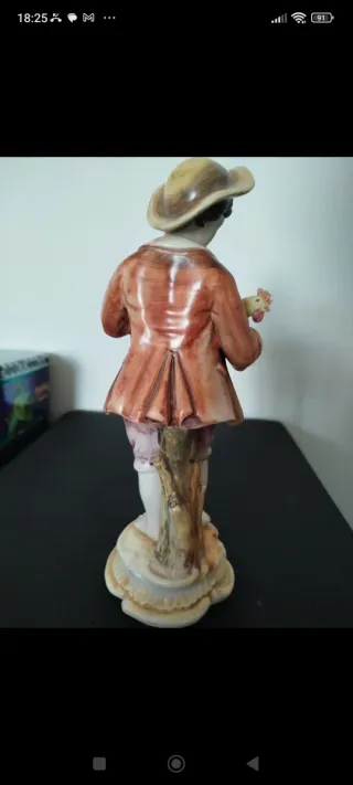 Ceramica Ponte Bassano contadino con gallo