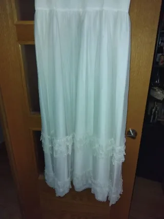 Vestido de comunion blanco largo con encaje