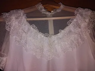 Vestido de comunion blanco largo con encaje