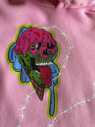 Sudadera rosa con estampado de helado