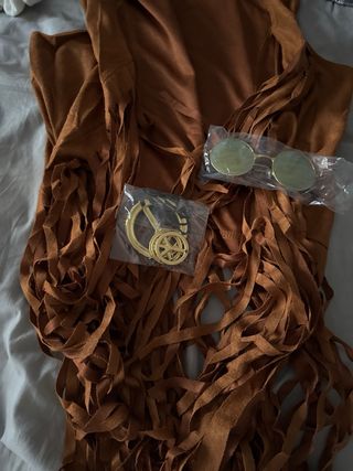 Disfraz hippie chaleco,Gafas, pendientes,colgante