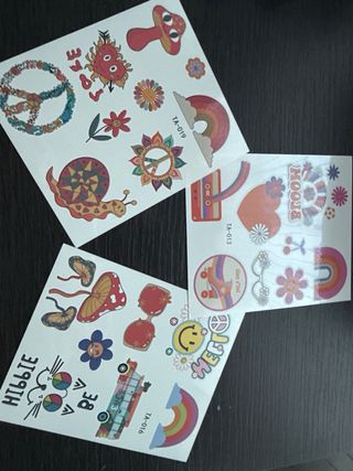 Disfraz hippie chaleco,Gafas, pendientes,colgante