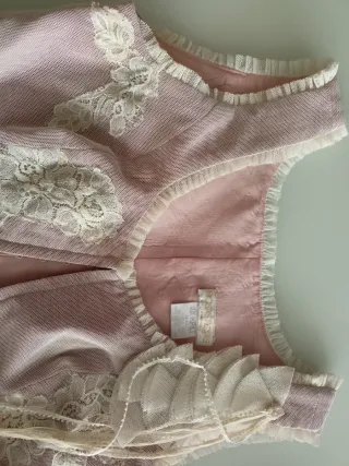 Falda larga negra y corpiño rosa palo