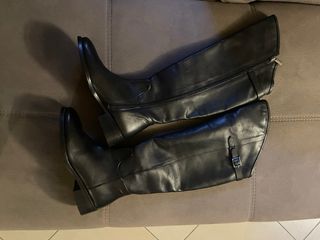 Stivali donna neri in pelle alti fino al ginocchio